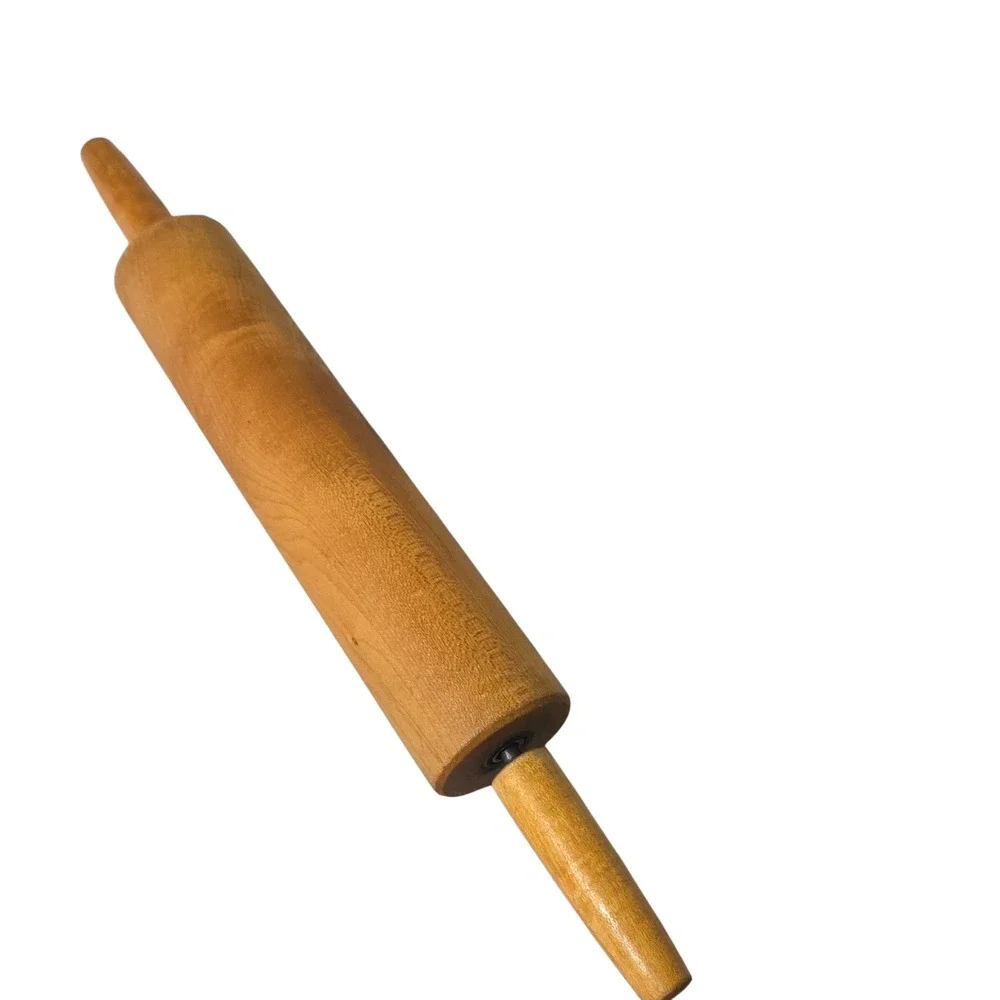 VTG  Rolling Pin Brown Wood Classic Kitchen Baking Tool